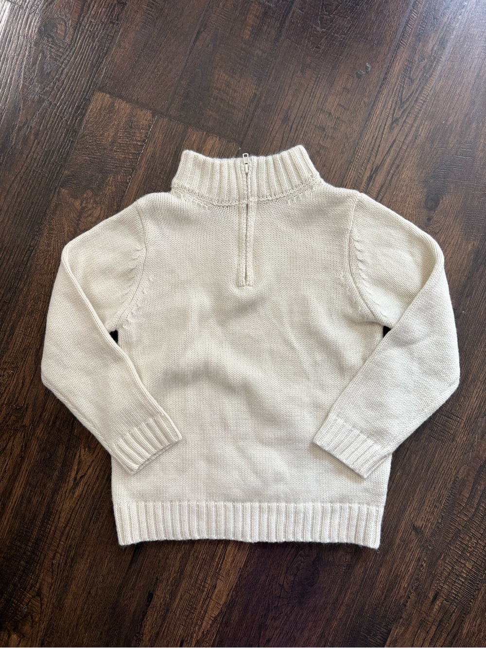 Urshiner Boys size 5/6 Cream Quarter-Zip Sweater Like New